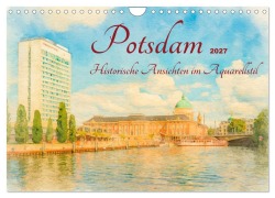 Cover-Bild zum Titel 'Potsdam - Historische Ansichten im Aquarellstil (Wandkalender 2027 DIN A4 quer), CALVENDO Monatskalender' von 'Konstanze Junghanns'