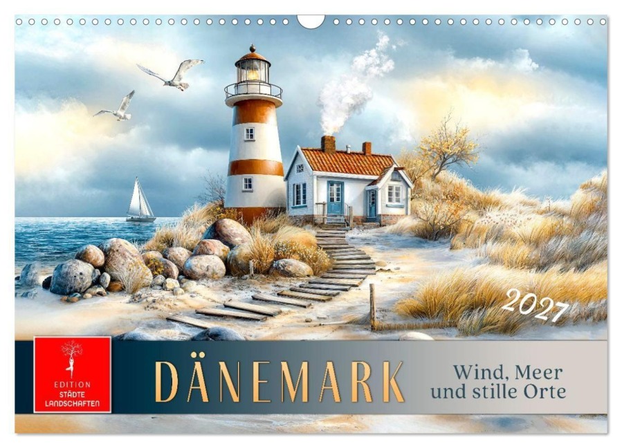 Dänemark - Wind, Meer und stille Orte (Wandkalender 2027 DIN A3 quer), CALVENDO Monatskalender - Meike und Peter Roder