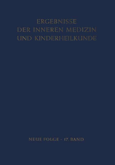 Ergebnisse der Inneren Medizin und Kinderheilkunde - L. Heilmeyer, B. De Rudder, R. Schoen