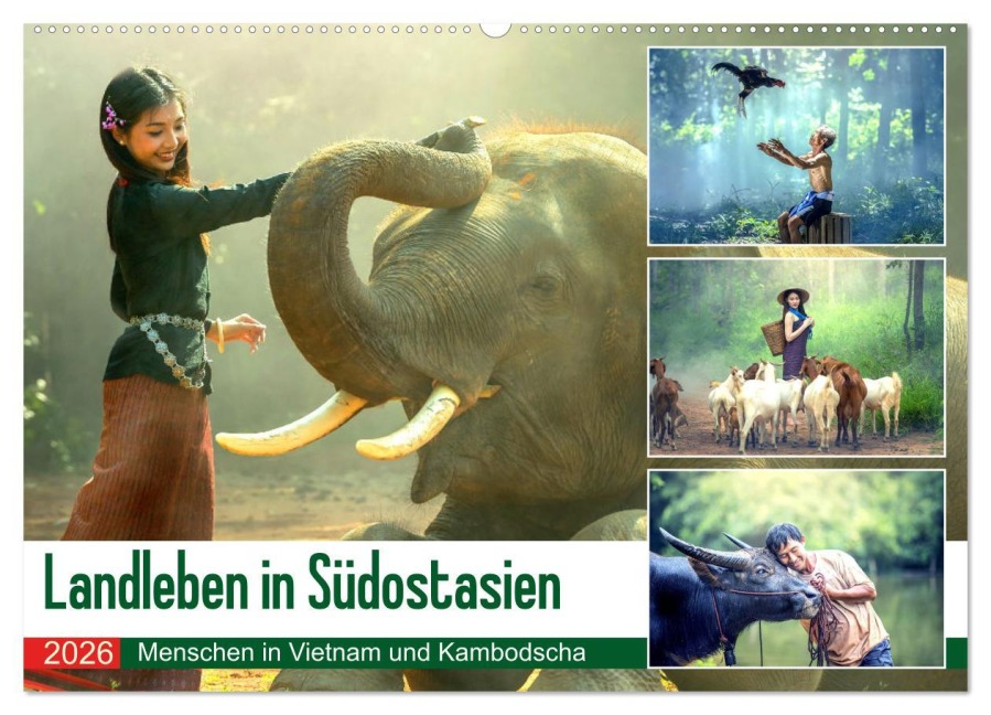 Landleben in Südostasien. Menschen in Vietnam und Kambodscha (Wandkalender 2026 DIN A2 quer), CALVENDO Monatskalender - Rose Hurley
