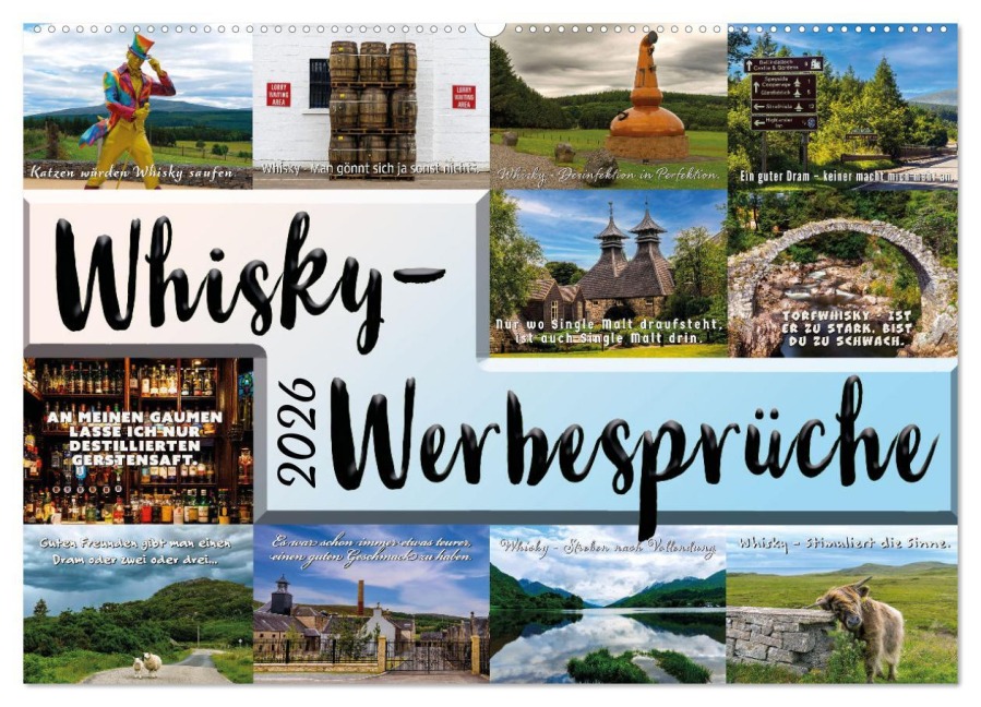 Whisky-Werbesprüche (Wandkalender 2026 DIN A2 quer), CALVENDO Monatskalender - Anke Grau