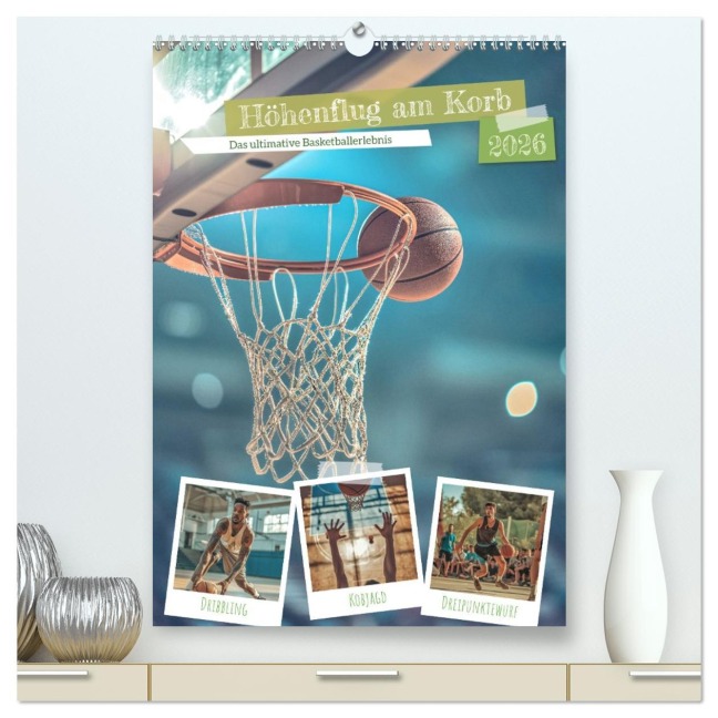 Höhenflug am Korb (hochwertiger Premium Wandkalender 2026 DIN A2 hoch), Kunstdruck in Hochglanz - Steffen Gierok-Latniak