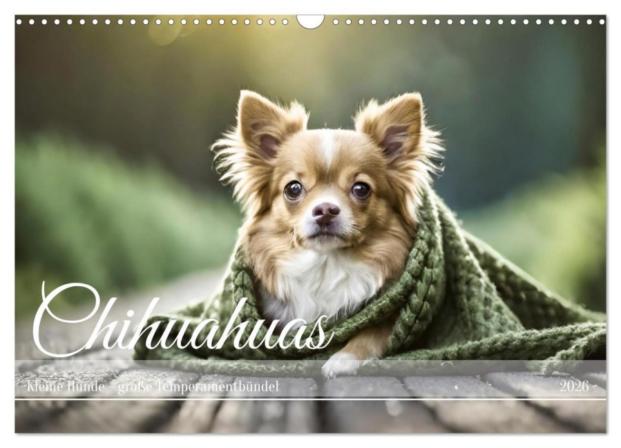 Chihuahuas - Kleine Hunde - große Temperamentbündel (Wandkalender 2026 DIN A3 quer), CALVENDO Monatskalender - Fotodesign Verena Scholze