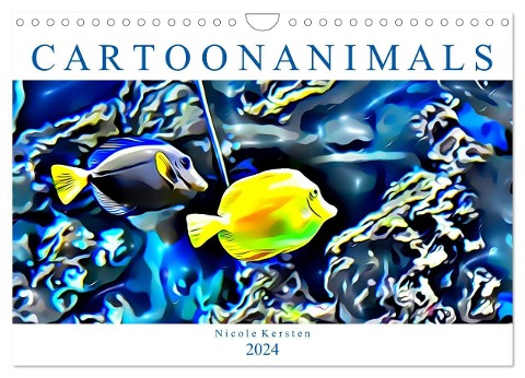 Cartoonanimals (Wandkalender 2024 DIN A4 quer), CALVENDO Monatskalender - Nicole Kersten