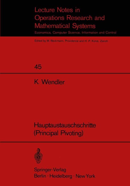 Hauptaustauschschritte (Principal Pivoting) - K. Wendler