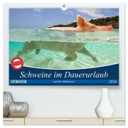Cover-Bild zum Titel 'Schweine im Dauerurlaub auf den Bahamas! (hochwertiger Premium Wandkalender 2026 DIN A2 quer), Kunstdruck in Hochglanz' von 'Elisabeth Stanzer'