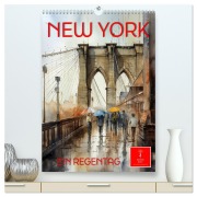 Cover-Bild zum Titel 'New York - ein Regentag (hochwertiger Premium Wandkalender 2026 DIN A2 hoch), Kunstdruck in Hochglanz' von 'Peter Roder'