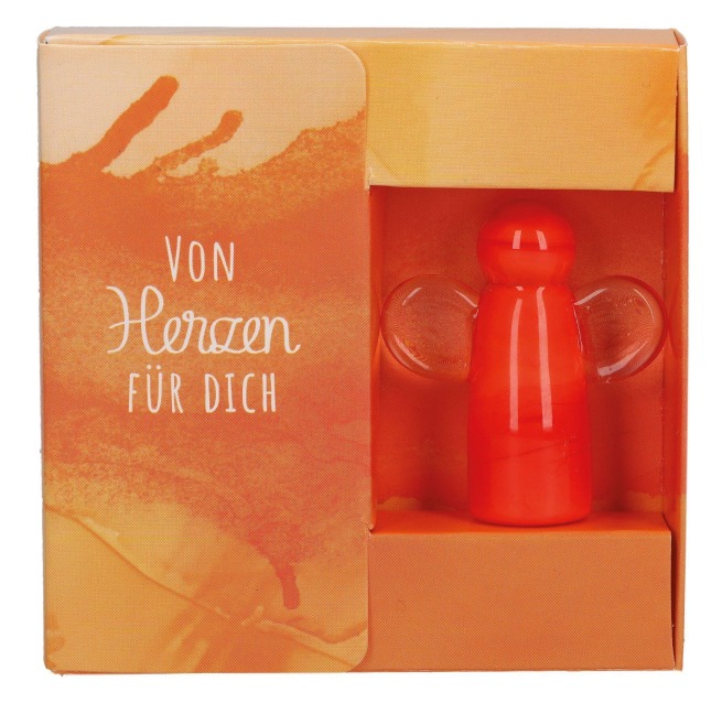 Von Herzen für dich. Engel-Figur (orange) - 