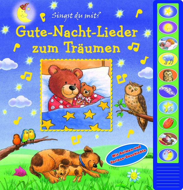 Gute-Nacht-Lieder zum Träumen - Pappbilderbuch zum Vorlesen - Liederbuch mit 10 Melodien - 