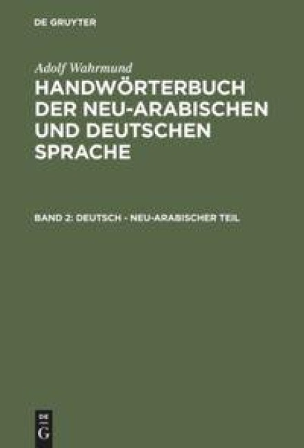 Deutsch - neu-arabischer Teil - Adolf Wahrmund
