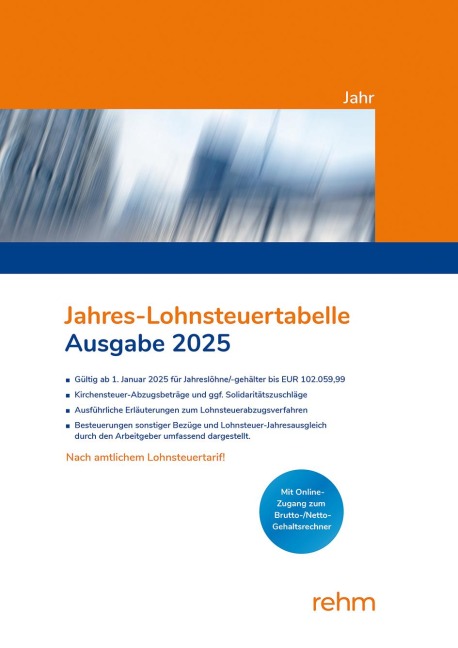 Jahres-Lohnsteuertabelle 2025 - 