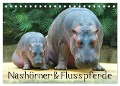 Nashörner & Flusspferde (Tischkalender 2025 DIN A5 quer), CALVENDO Monatskalender - Elisabeth Stanzer