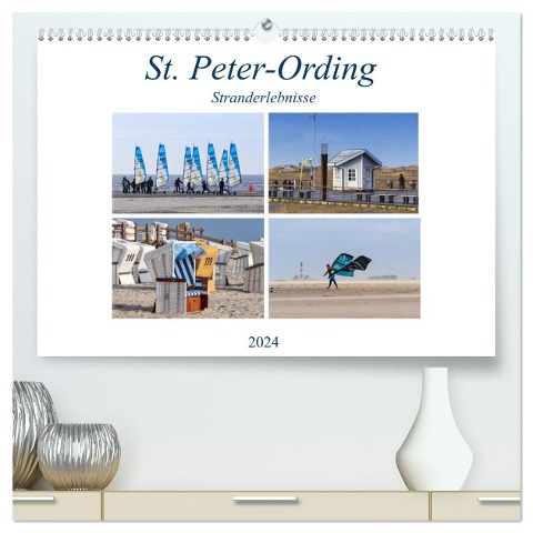 St. Peter-Ording Stranderlebnisse (hochwertiger Premium Wandkalender 2024 DIN A2 quer), Kunstdruck in Hochglanz - Manuela Falke
