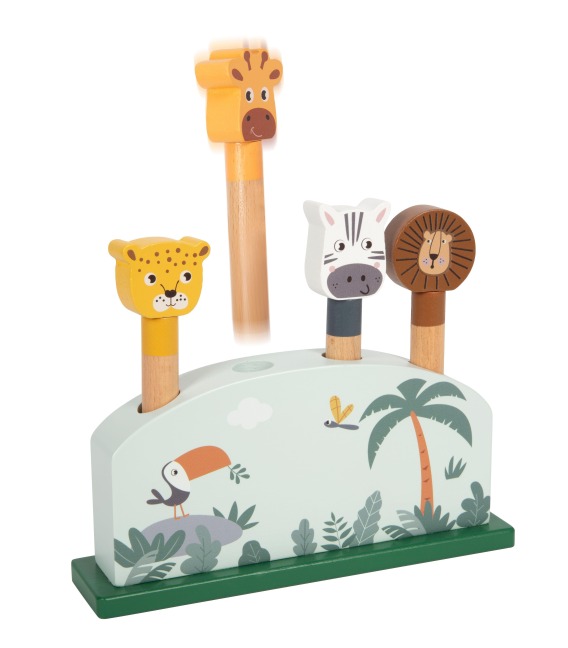 Steckspiel hüpfende Tiere "Safari" -  Steckspiel hüpfende Tiere "Safari" -