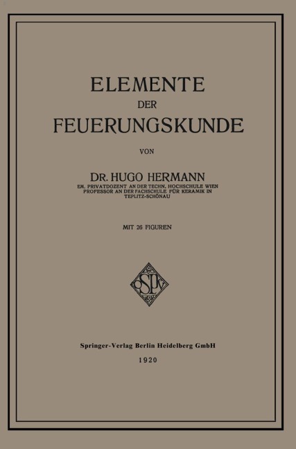 Elemente der Feuerungskunde - Hugo Hermann
