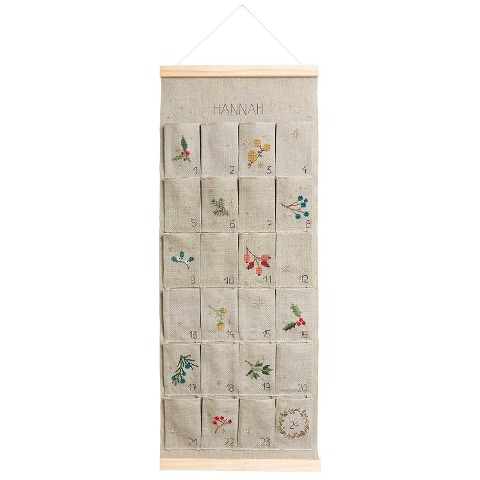 Stickpackung Gezählter Kreuzstich, Adventskalender mit Taschen, 30x77cm - 