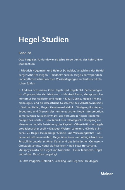 Hegel-Studien / Hegel-Studien - 