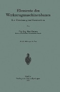 Cover-Bild zum Titel 'Elemente des Werkzeugmaschinenbaues' von 'Max Coenen'