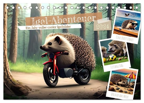 Igel-Abenteuer (Tischkalender 2024 DIN A5 quer), CALVENDO Monatskalender - Ursula Di Chito