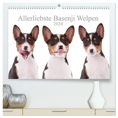 Allerliebste Basenji Welpen 2024 (hochwertiger Premium Wandkalender 2024 DIN A2 quer), Kunstdruck in Hochglanz - Angelika Joswig
