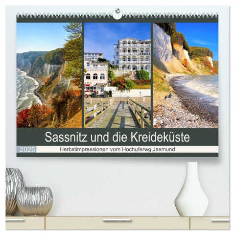 Sassnitz und die Kreideküste - Herbstimpressionen vom Hochuferweg Jasmund (hochwertiger Premium Wandkalender 2025 DIN A2 quer), Kunstdruck in Hochglanz - LianeM LianeM