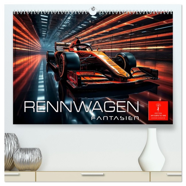 Rennwagen Fantasien (hochwertiger Premium Wandkalender 2026 DIN A2 quer), Kunstdruck in Hochglanz - Peter Roder