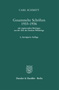Cover-Bild zum Titel 'Gesammelte Schriften 1933-1936' von 'Carl Schmitt'