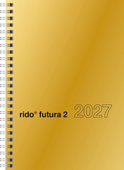 rido/idé 7021121917 Buchkalender Mod. futura 2 2027 A5, Karton, gold - 