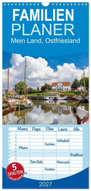 Familienplaner 2027 - Mein Land, Ostfriesland mit 5 Spalten (Wandkalender, 21 x 45 cm) CALVENDO - Dietmar Scherf