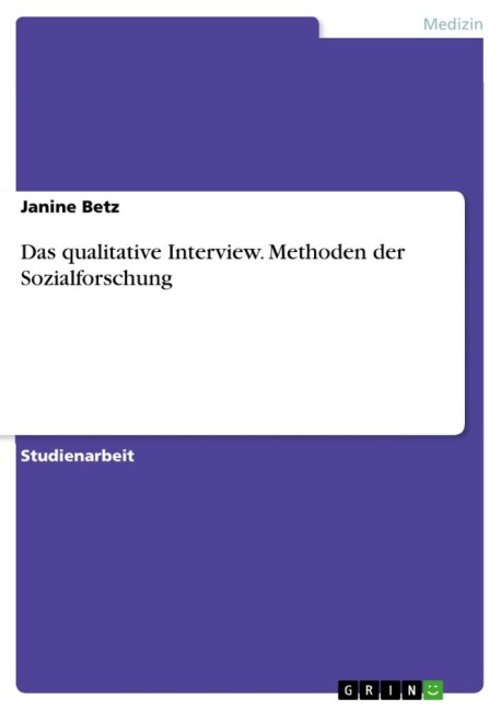 Das qualitative Interview. Methoden der Sozialforschung - Janine Betz