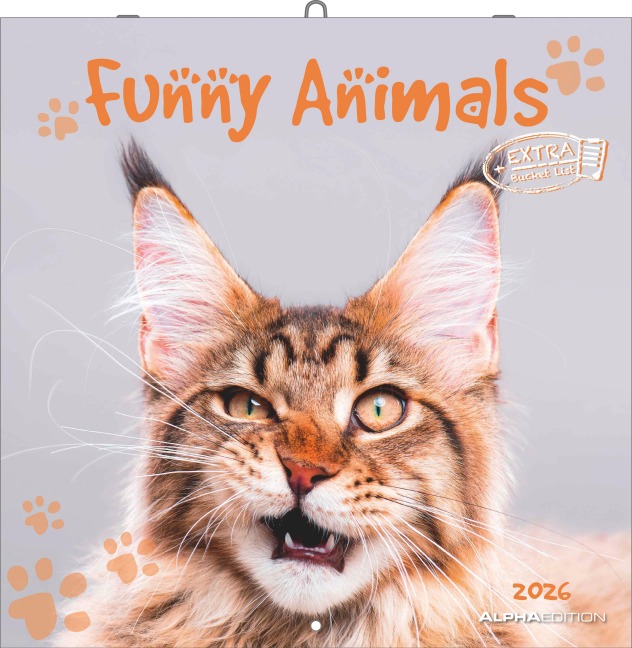 Funny Animals 2026 - Wand-Kalender - Broschüren-Kalender - 30x30 - 30x60 geöffnet - 