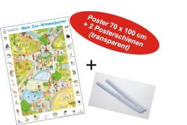 Cover-Bild zum Titel 'Mein Zoo-Wimmelposter + Posterschienen' von ''