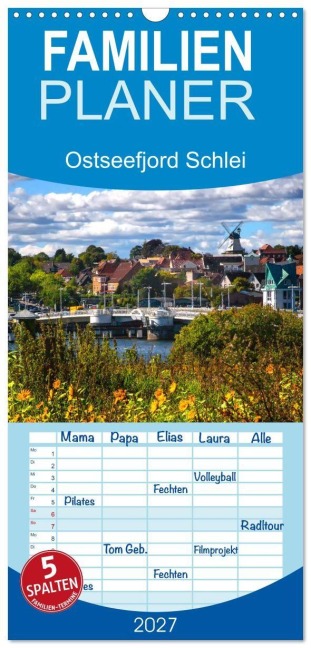 Familienplaner 2027 - Ostseefjord Schlei mit 5 Spalten (Wandkalender, 21 x 45 cm) CALVENDO - Ute Jackisch