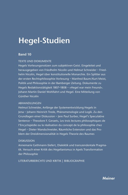 Hegel-Studien / Hegel-Studien - 