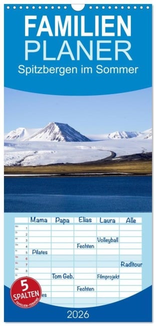 Familienplaner 2026 - Spitzbergen im Sommer mit 5 Spalten (Wandkalender, 21 x 45 cm) CALVENDO - Bruno Pohl