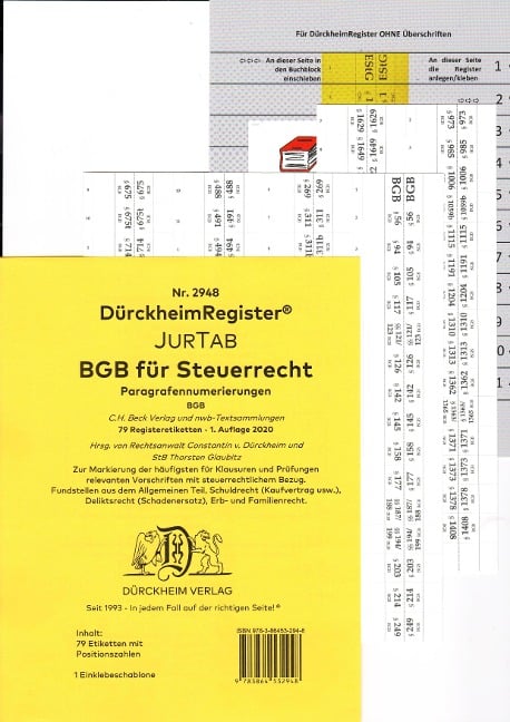 DürckheimRegister® BGB im Steuerrecht 2022, Gesetze und §§ , OHNE Stichworte - Constantin Dürckheim, Thorsten Glaubitz