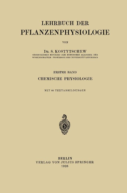 Lehrbuch der Pflanzenphysiologie - S. Kostytschew