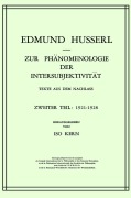 Cover-Bild zum Titel 'Zur Phänomenologie der Intersubjektivität' von 'Kern, Edmund Husserl'