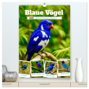 Cover-Bild zum Titel 'Blaue Vögel (hochwertiger Premium Wandkalender 2026 DIN A2 hoch), Kunstdruck in Hochglanz' von 'Steffani Lehmann'