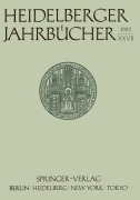 Cover-Bild zum Titel 'Heidelberger Jahrbücher' von ''