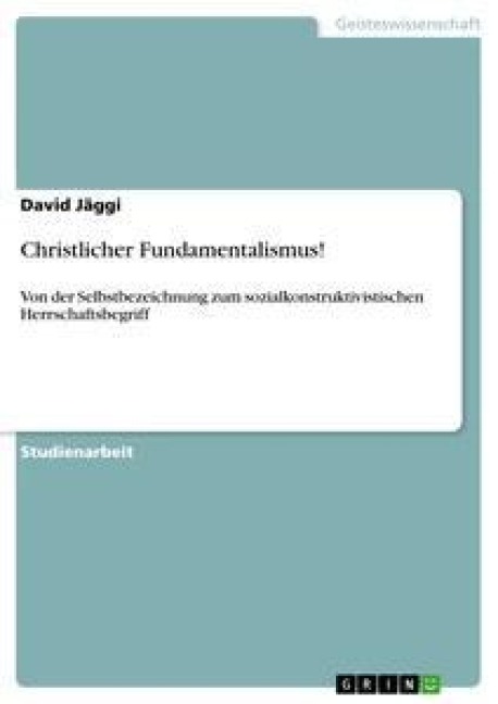 Christlicher Fundamentalismus! - David Jäggi