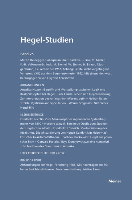 Hegel-Studien Band 25 - 