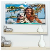 Cover-Bild zum Titel 'Bellen in den Wellen - Badespaß mit Hund (hochwertiger Premium Wandkalender 2026 DIN A2 quer), Kunstdruck in Hochglanz' von 'Renate Utz'