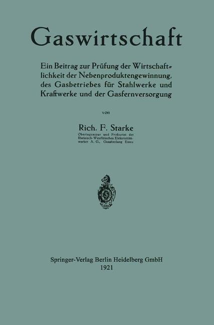 Gaswirtschaft - Richard Ferdinand Starke