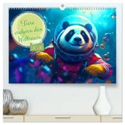 Cover-Bild zum Titel 'Tiere erobern den Weltraum (hochwertiger Premium Wandkalender 2026 DIN A2 quer), Kunstdruck in Hochglanz' von 'Rupert Kowalski'