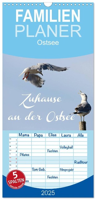 Familienplaner 2025 - Zuhause an der Ostsee mit 5 Spalten (Wandkalender, 21 x 45 cm) CALVENDO - Heike Hultsch