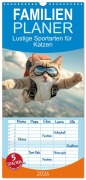 Cover-Bild zum Titel 'Familienplaner 2026 - Lustige Sportarten für Katzen mit 5 Spalten (Wandkalender, 21 x 45 cm) CALVENDO' von 'Daniela Tapper'