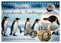 Cover-Bild zum Titel 'Kaiserpinguine - bezaubernde Frackträger (Tischkalender 2026 DIN A5 quer), CALVENDO Monatskalender' von 'Claudia Kleemann'