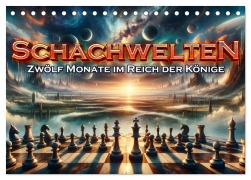 Cover-Bild zum Titel 'Schachwelten: Zwölf Monate im Reich der Könige (Tischkalender 2026 DIN A5 quer), CALVENDO Monatskalender' von 'Artefacti Artefacti'