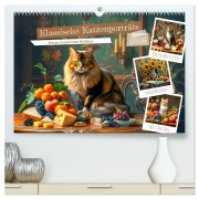 Klassische Katzenporträts - Katzen in opulenten Stillleben (hochwertiger Premium Wandkalender 2026 DIN A2 quer), Kunstdruck in Hochglanz - Anja Frost
